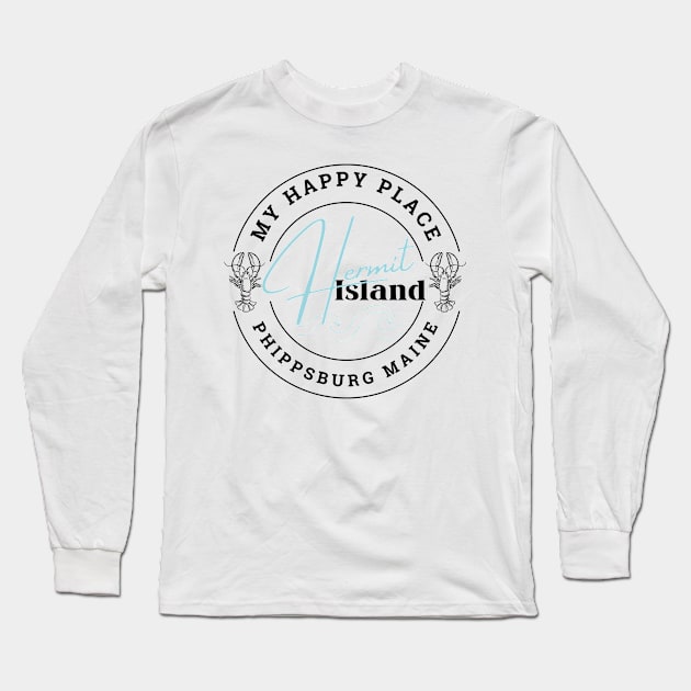 Hermit Island Campground Long Sleeve T-Shirt by Doodlehive 